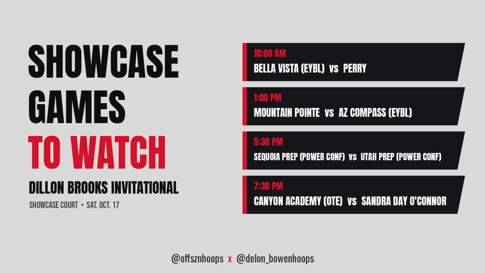 Dillon Brooks Invitational: Saturday Showcase Games to Watch